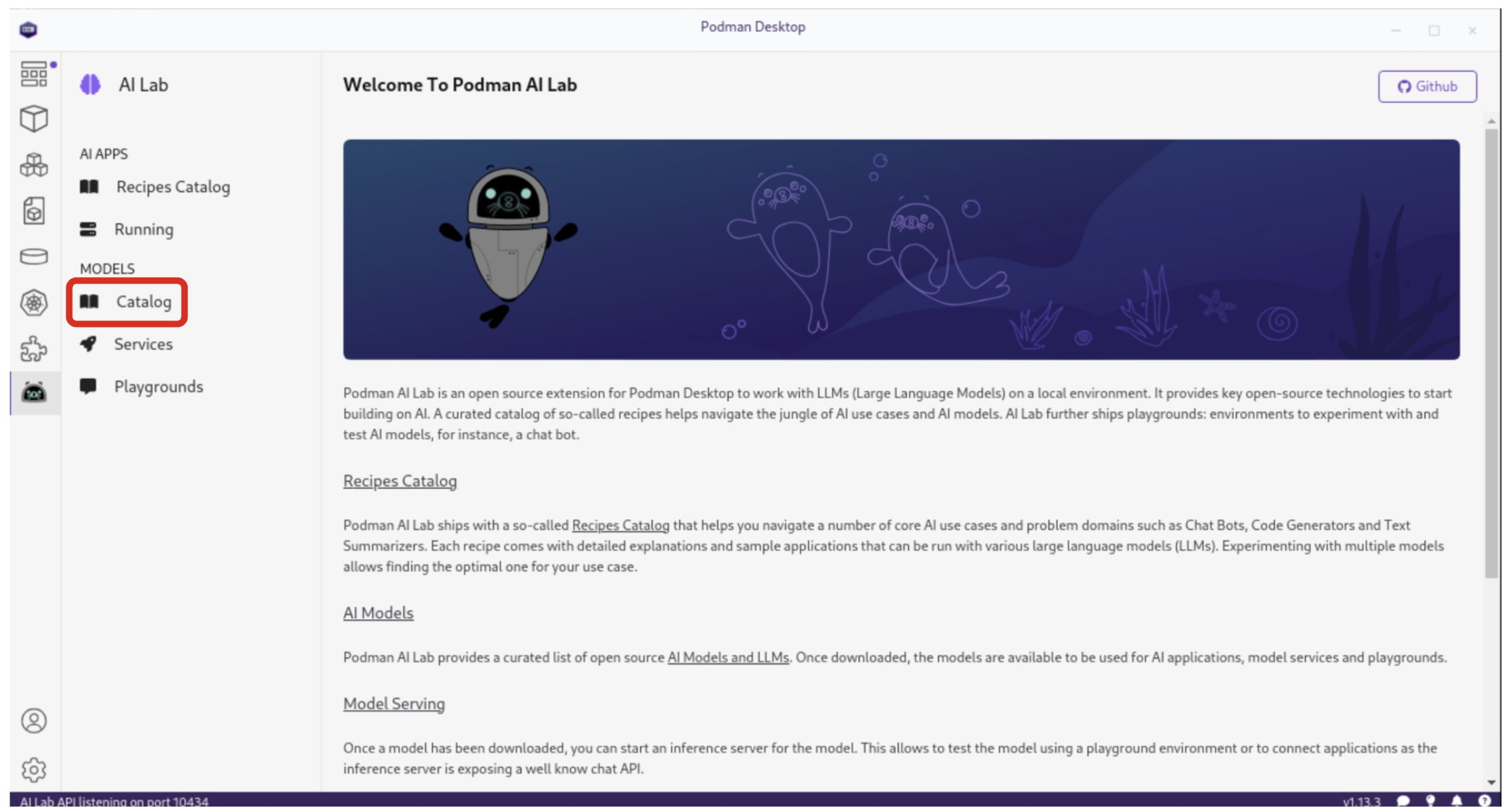 Podman AI Lab Model Catalog