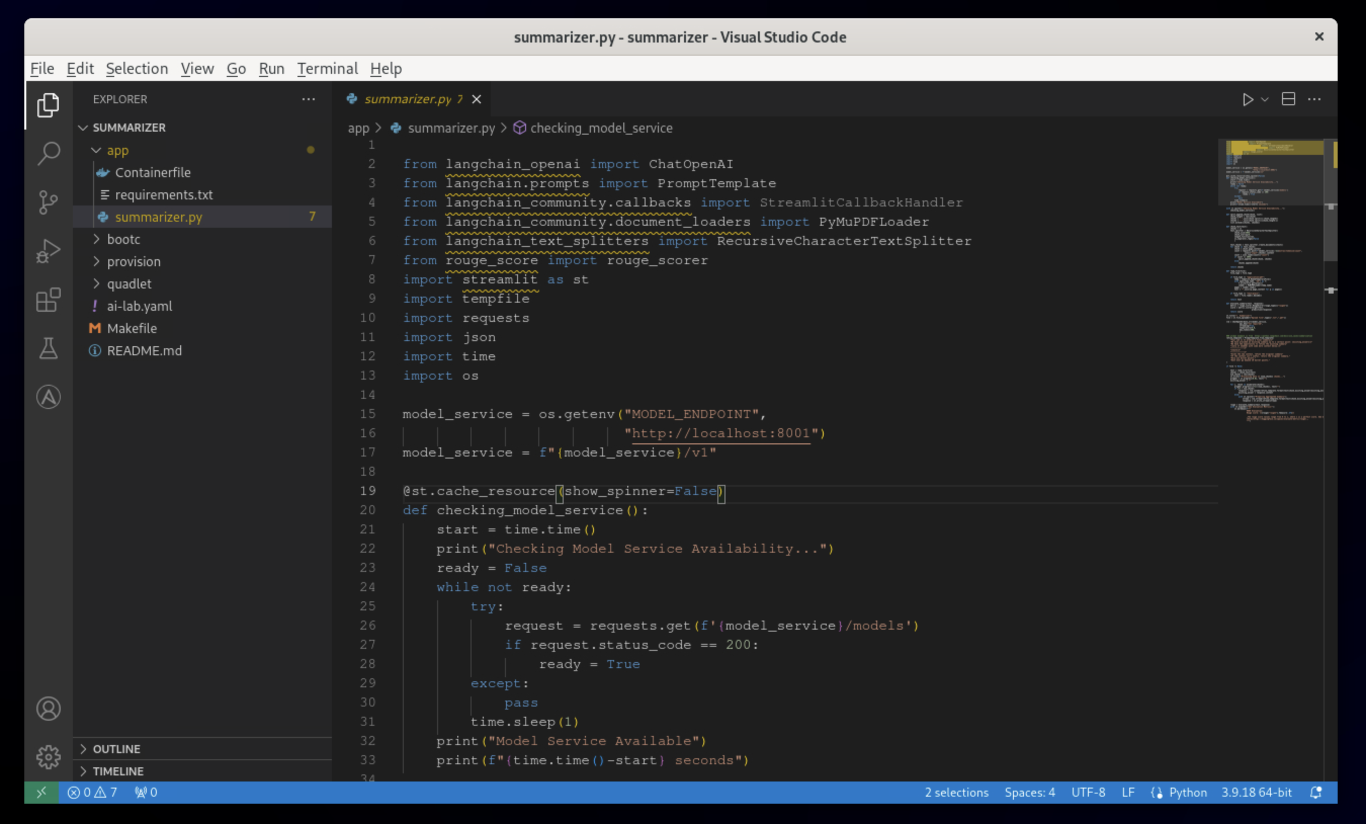 Podman AI Lab Text Summarization Application Code