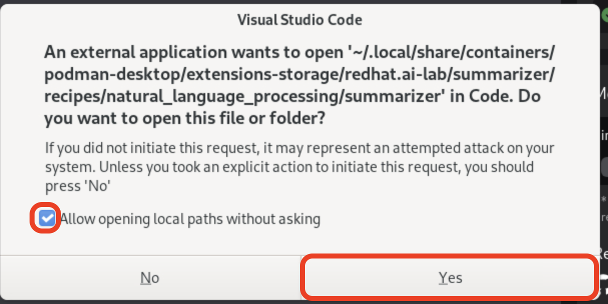 VSCode Open external application warning