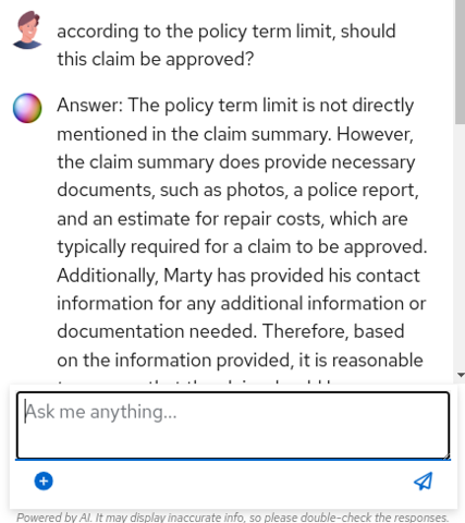 Chatbot questions about policies